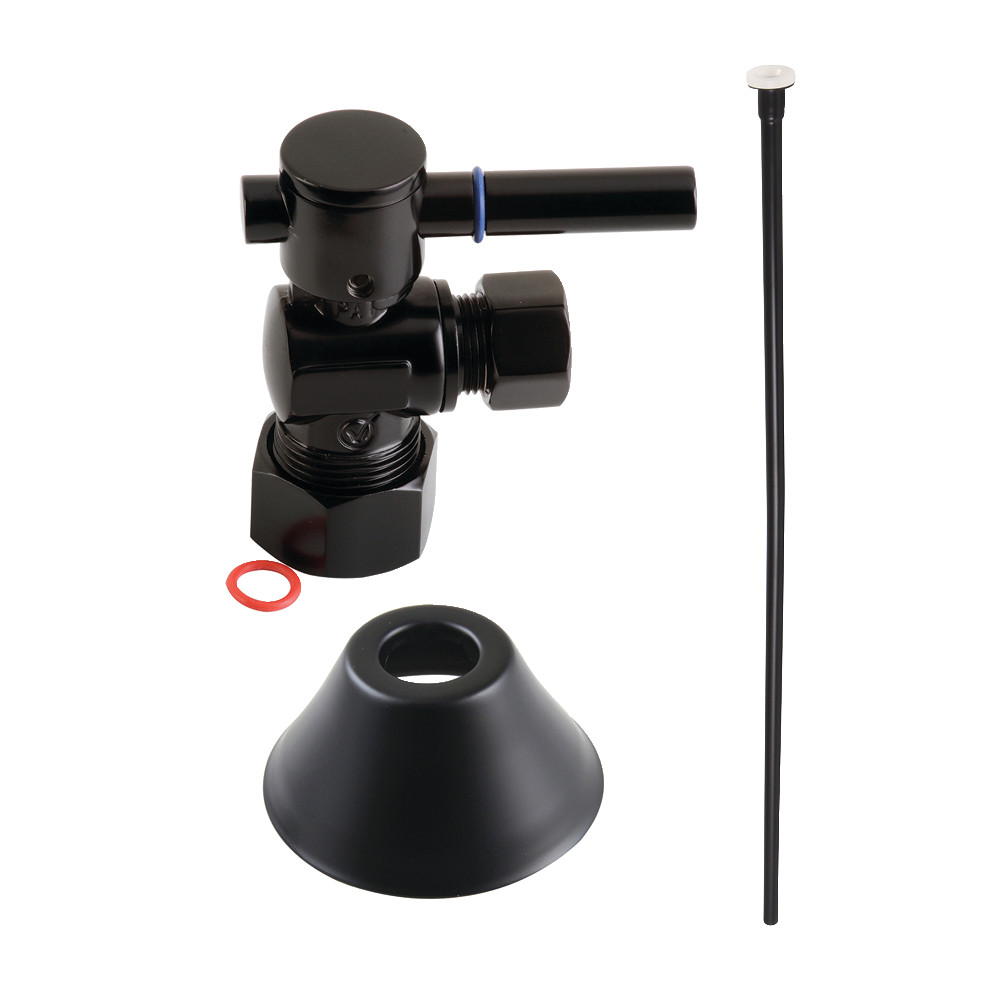 0.62 x 0.37 in. OD Compression Modern Plumbing Toilet Trim Kit, Matte Black