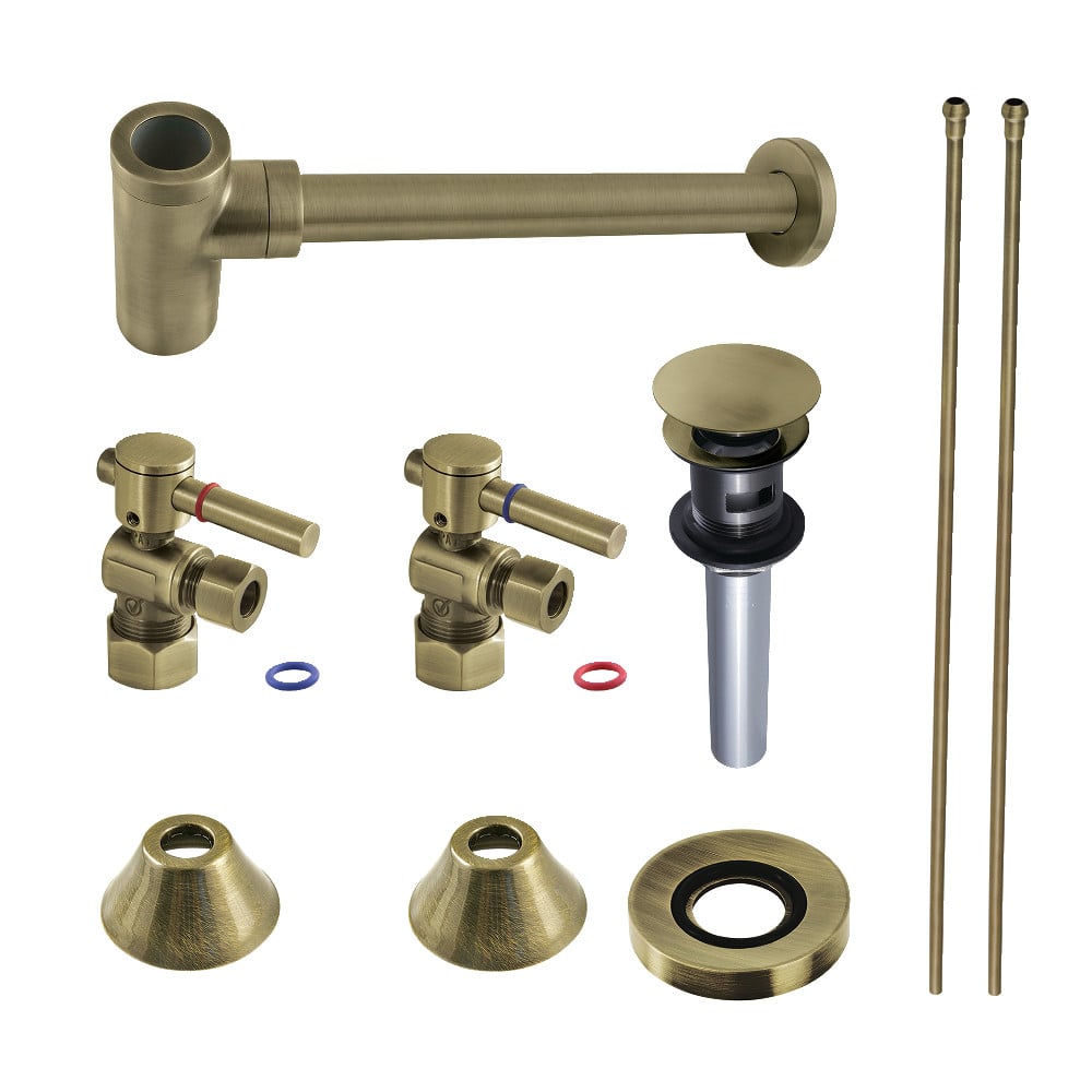 Picture of Kingston Brass CC53303DLVOKB30 4.81 in. Modern Plumbing Sink Trim Kit with Bottle Trap & Overflow Drain, Antique Brass