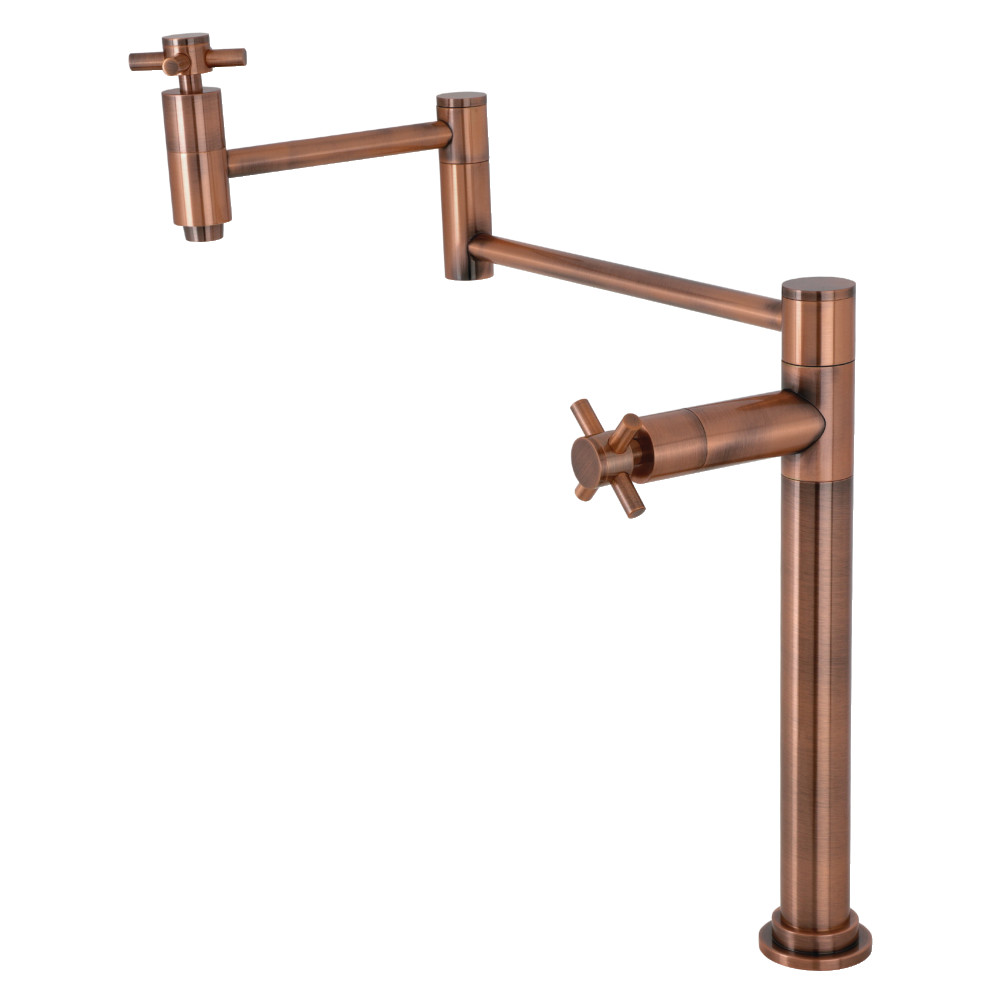 18.19 in. Concord Deck Mount Pot Filler, Antique Copper -  KitchenCuisine, KI3553643