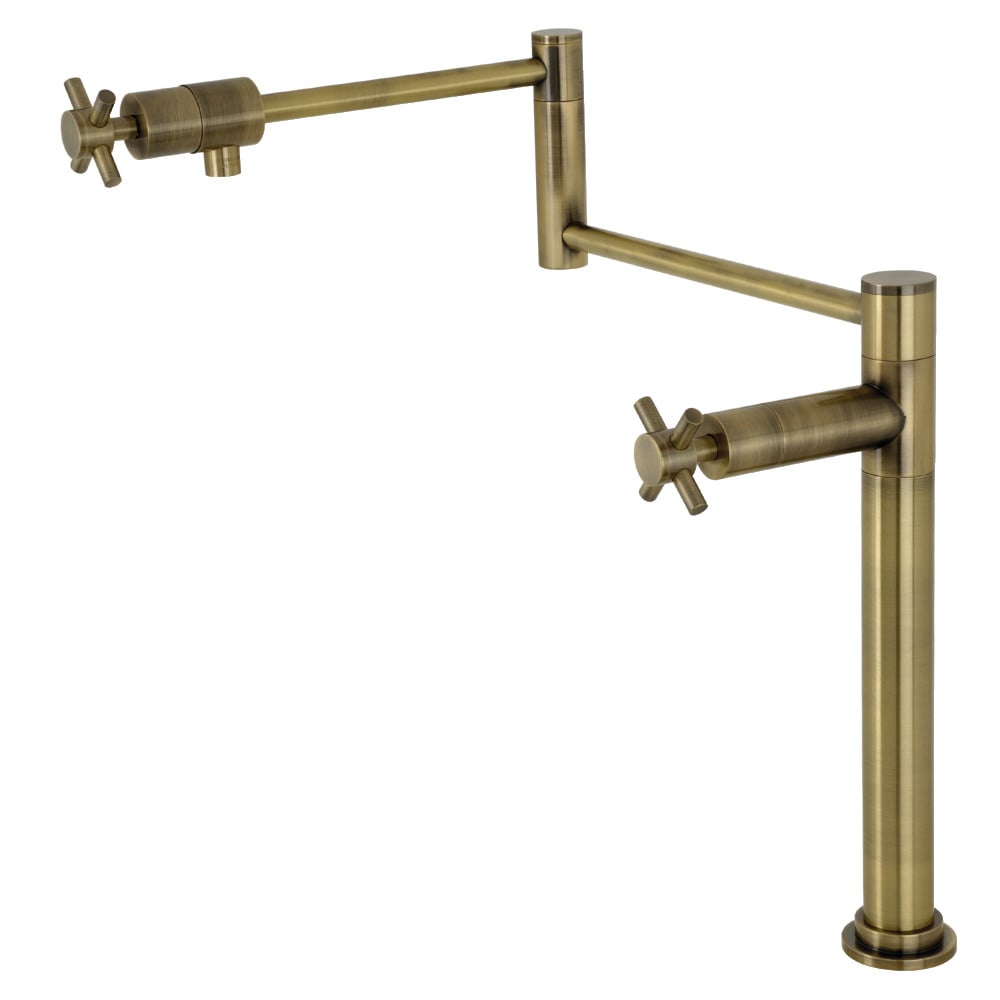 18.28 in. Concord Deck Mount Pot Filler, Antique Brass -  KitchenCuisine, KI3020269