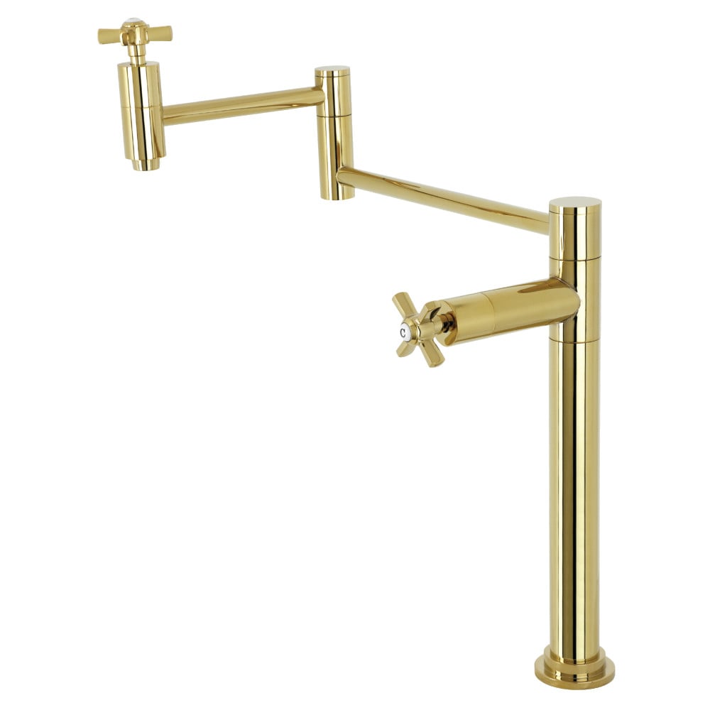 18.31 in. Millennium Deck Mount Pot Filler, Polished Brass -  KitchenCuisine, KI3019771