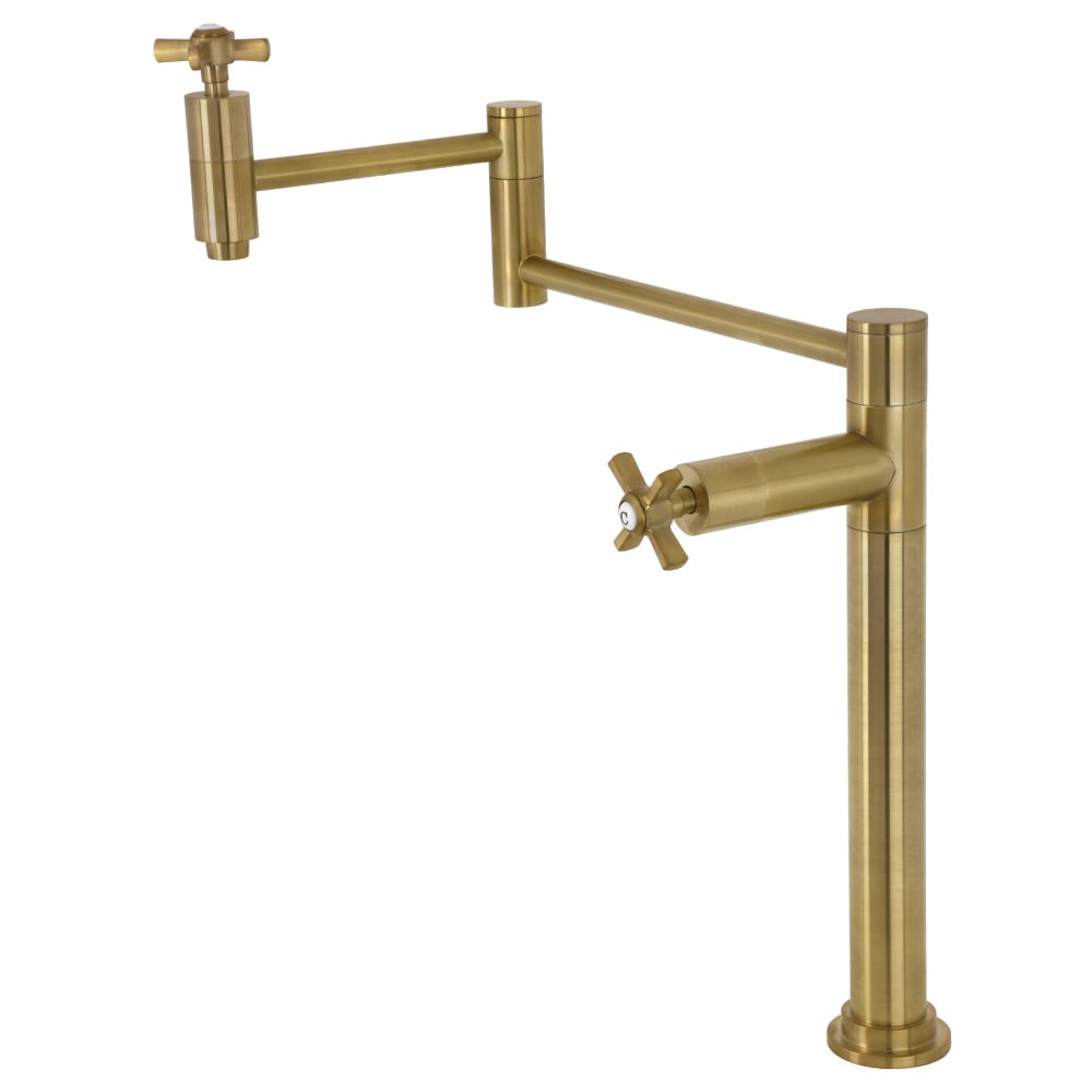 18.31 in. Millennium Deck Mount Pot Filler, Brushed Brass -  KitchenCuisine, KI3019772