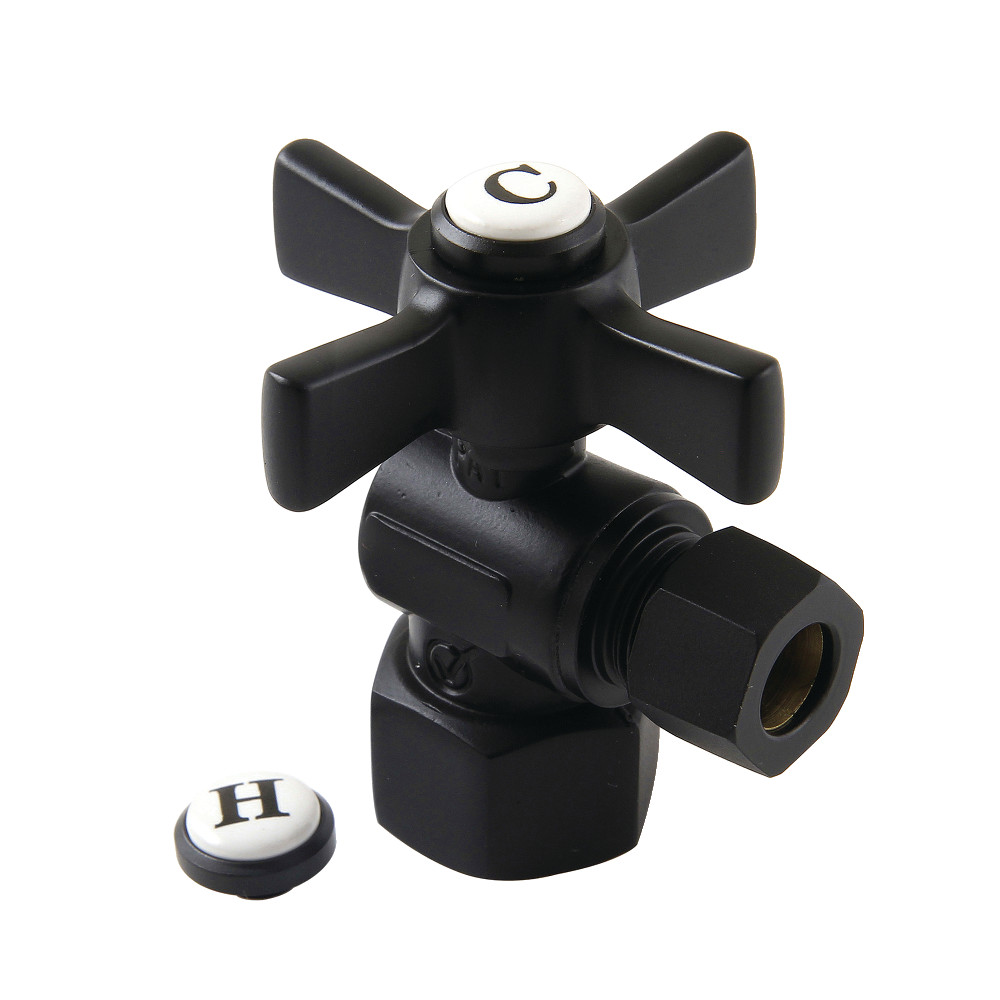 0.5 FIP x 0.37 in. OD Compression Angle Stop Valve, Matte Black