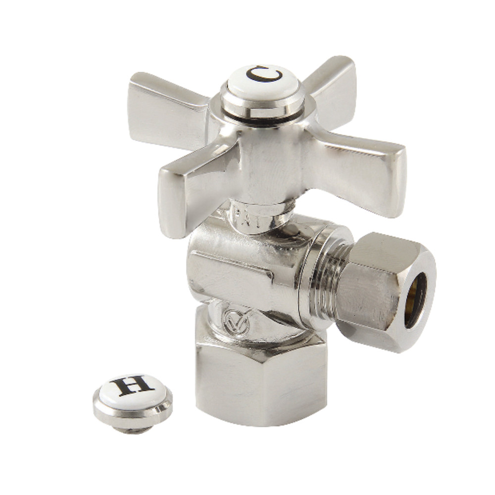 0.5 FIP x 0.37 in. OD Compression Angle Stop Valve, Polished Nickel