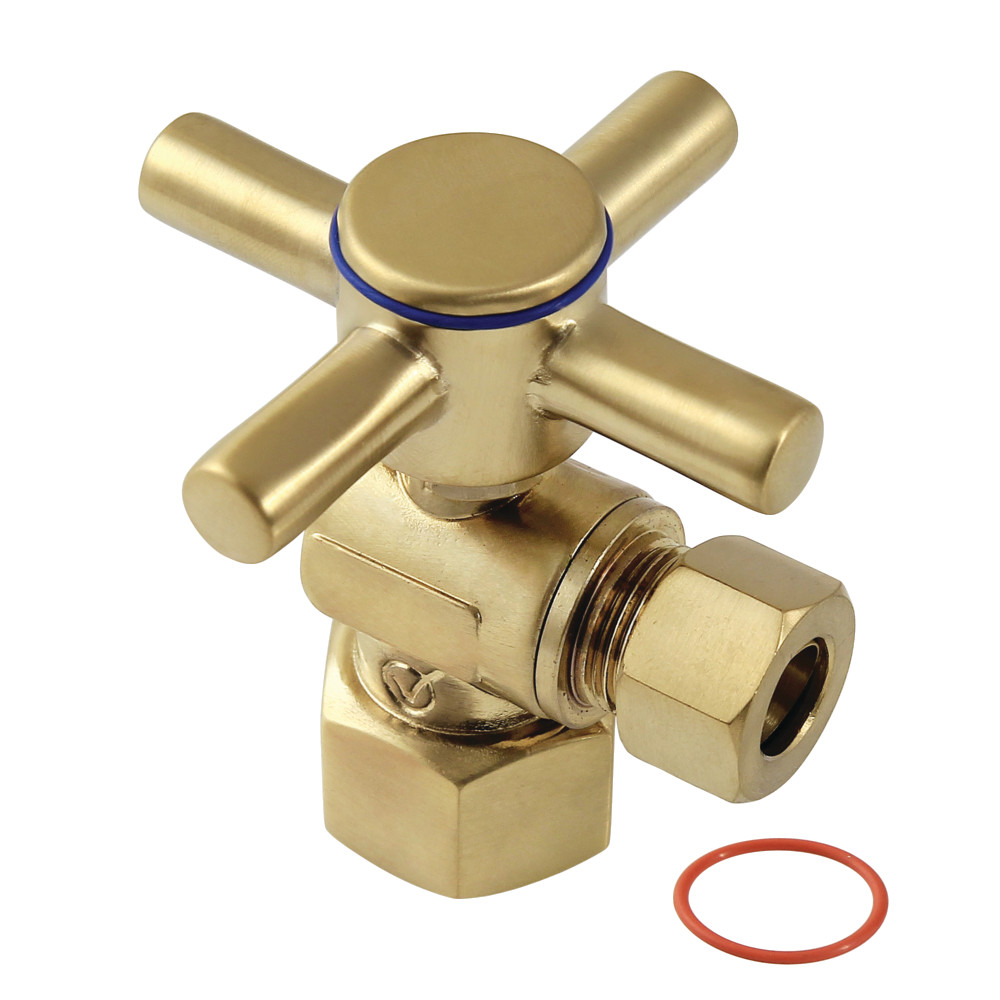 0.5 FIP x 0.37 in. OD Compression Quarter-Turn Angle Stop Valve, Brushed Brass