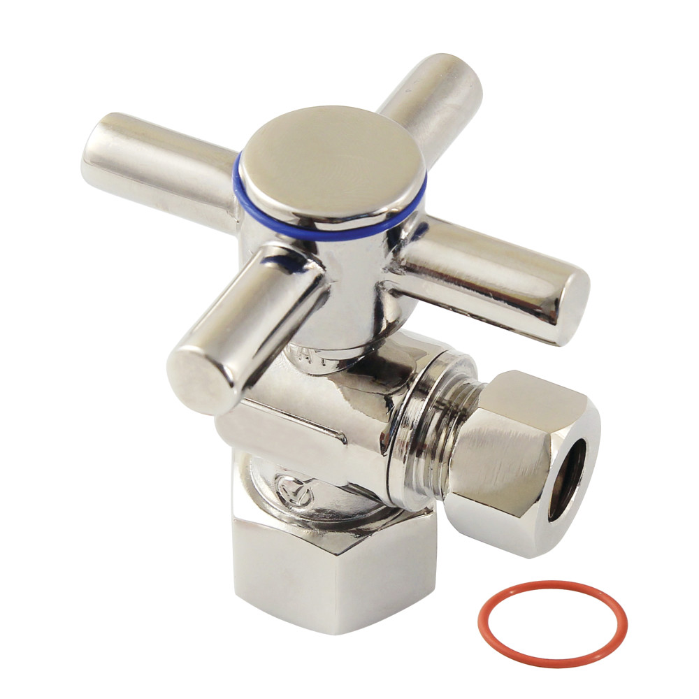 CC43106DX 0.5 FIP x 0.37 in. OD Compression Quarter-Turn Angle Stop Valve, Polished Nickel