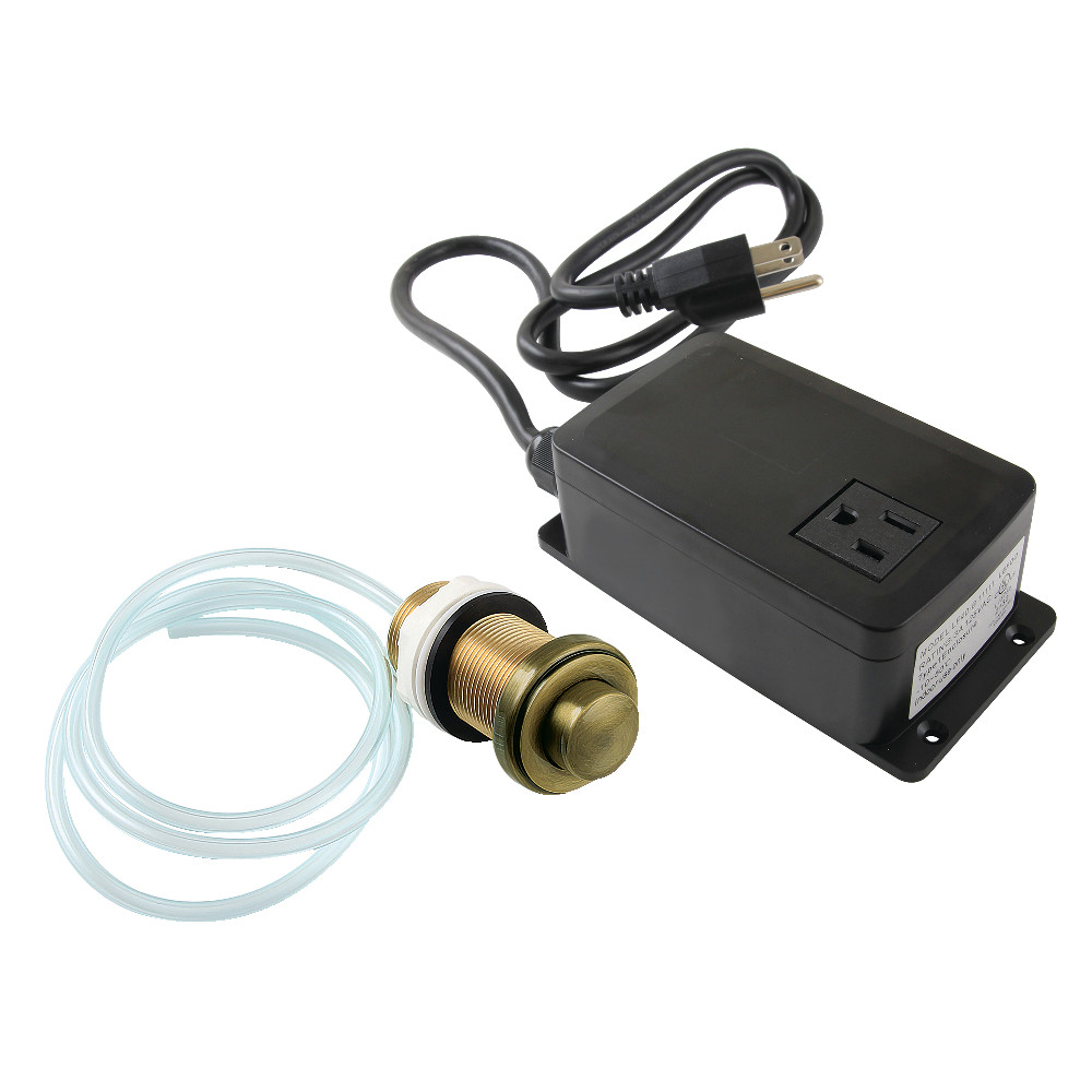 KASK21AB 3.75 in. Trimscape Single Outlet Garbage Disposal Air Switch Kit, Antique Brass