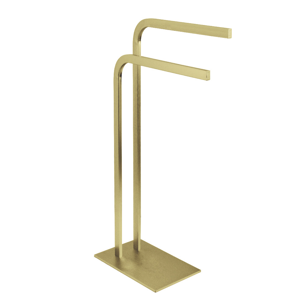 31.75 in. Edenscape Pedestal Dual Towel Rack, Brushed Brass