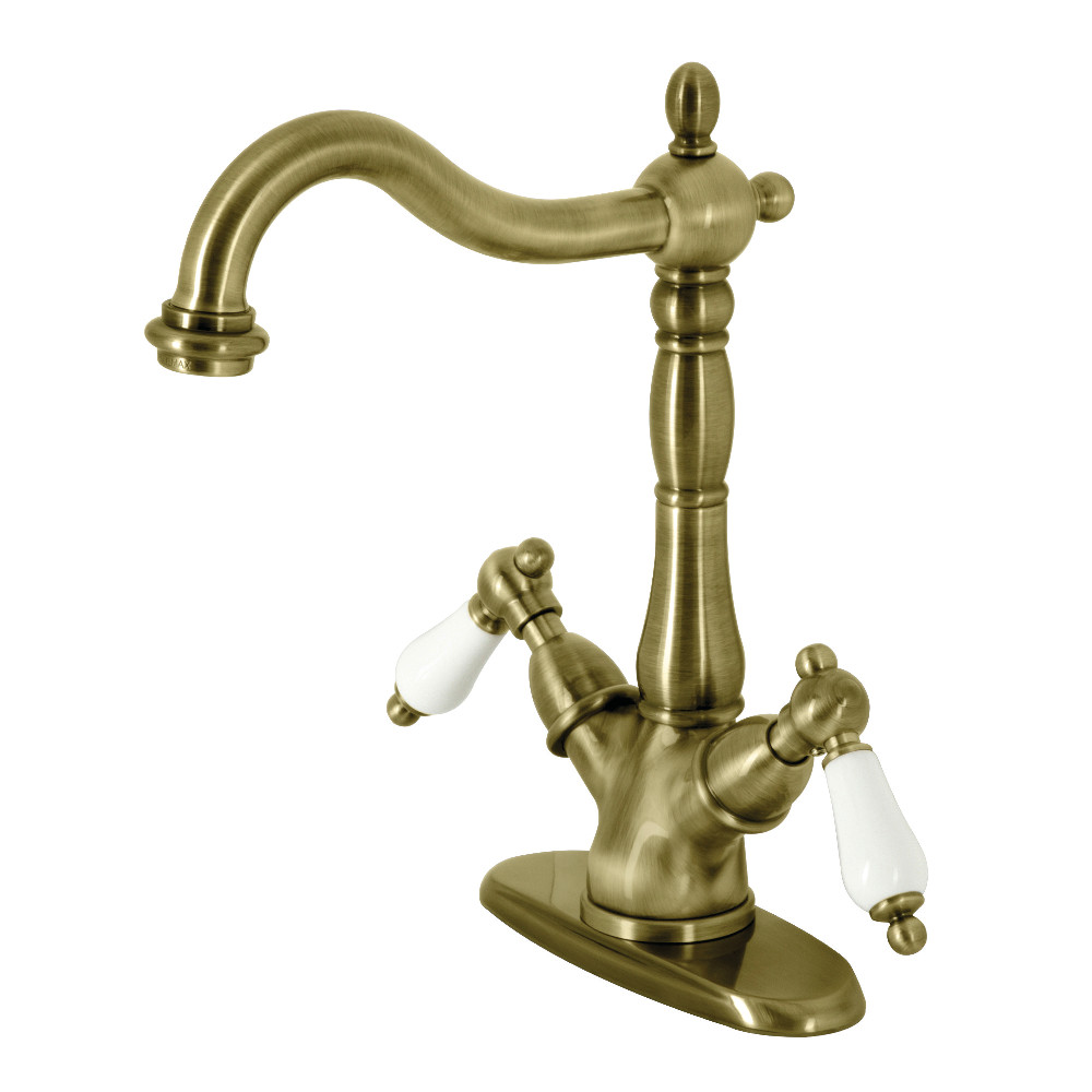 Picture of Kingston Brass KS1493PL 10.69 in. Vessel Sink Faucet, Antique Brass