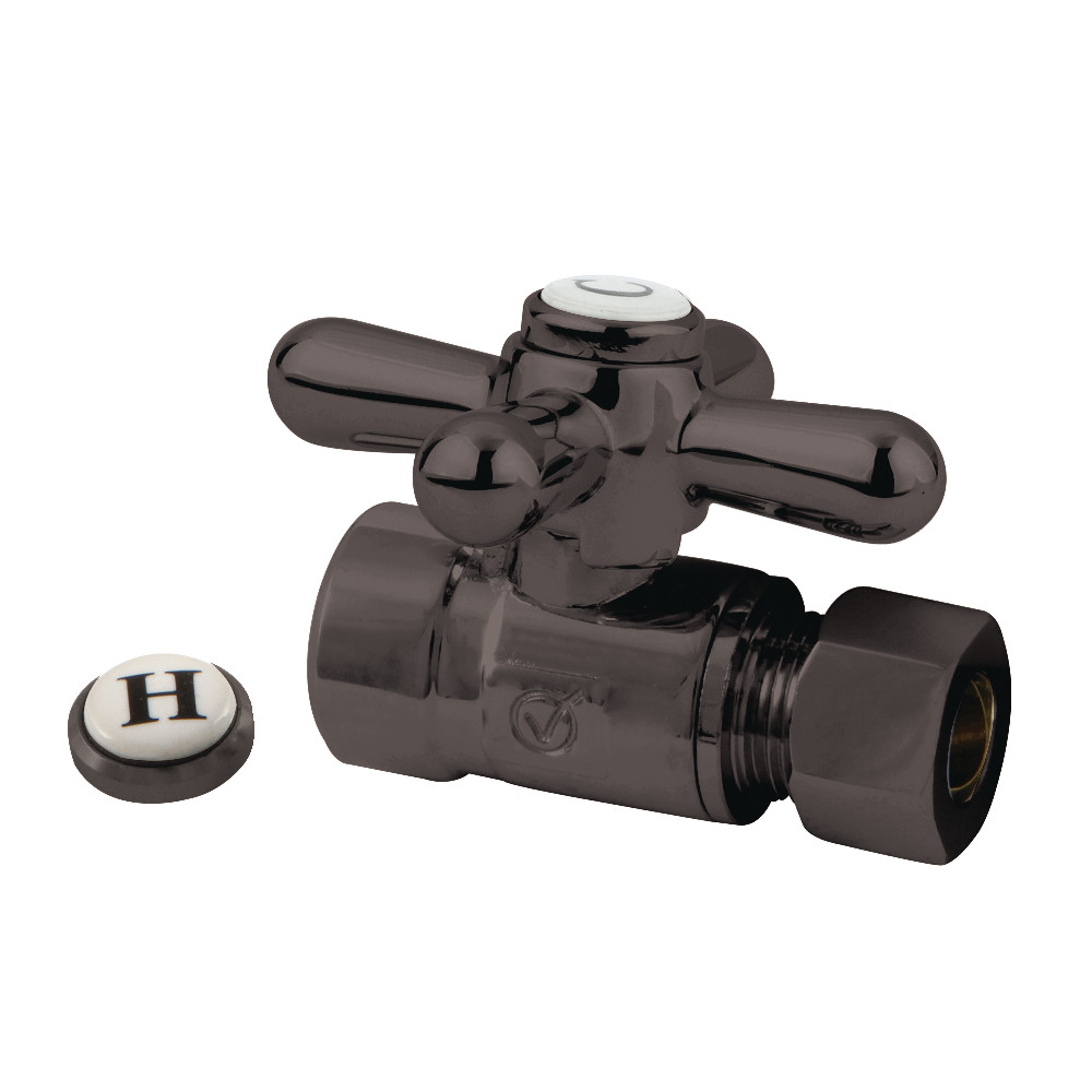0.5 Sweat x 0.37 in. OD Compression Straight Shut Off Valve, Oil Rubbed Bronze