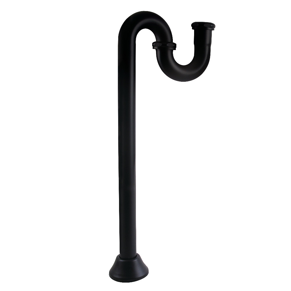 Vintage Brass S-Trap in Matte Black - 1.25 in.