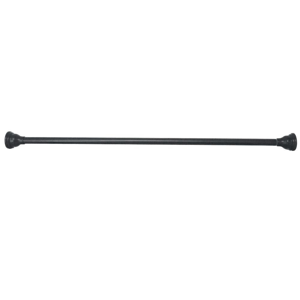 SR110 60-72 in. Edenscape Stainless Steel Adjustable Tension Shower Curtain Rod with Decorative Flange, Matte Black