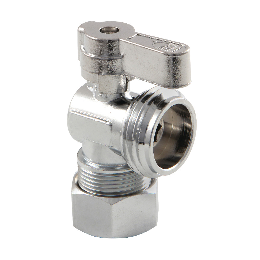 KF1200 0.62 OD Compression x 0.75 in. Hose Thread Angel Stop Valve, Polished Chrome