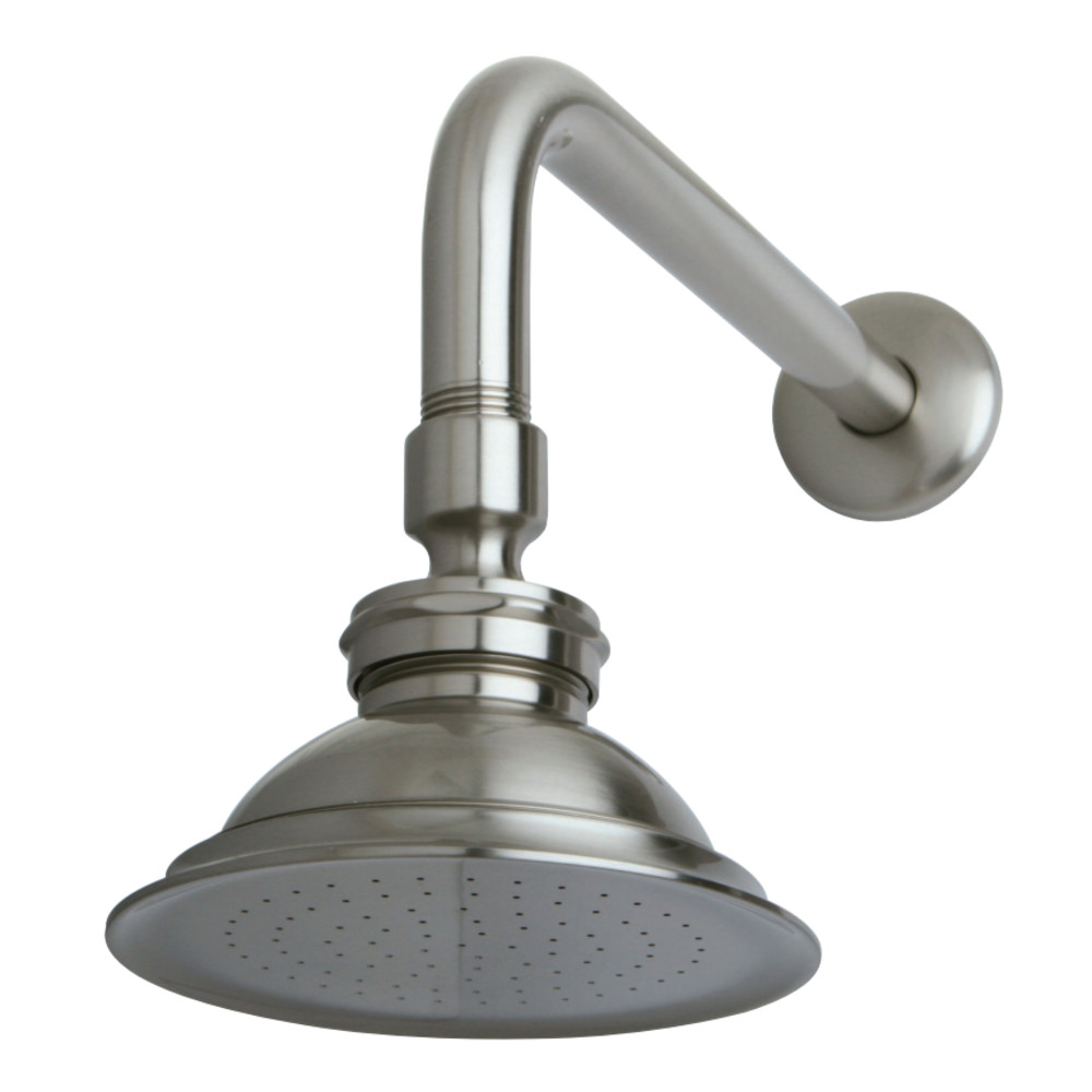 12 in. Victorian Brass Showerhead with Shower Arm Combo, Brushed Nickel