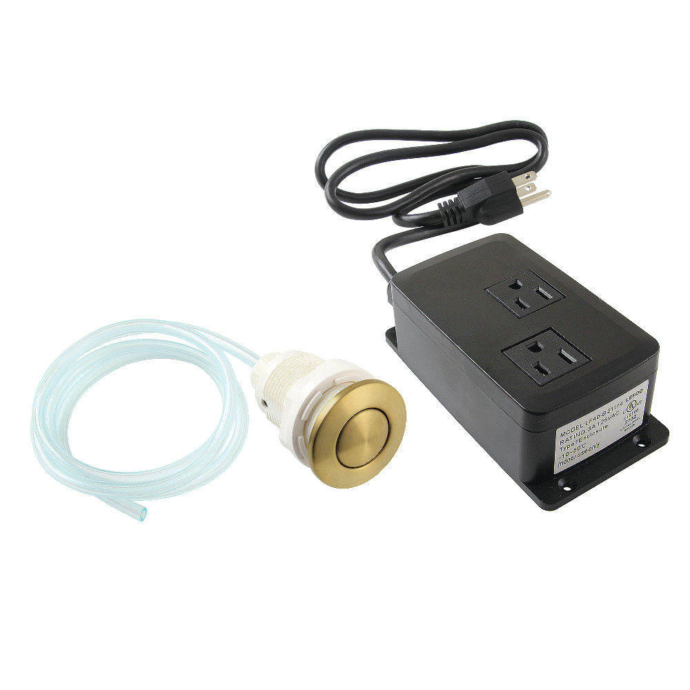 Picture of Kingston Brass KADK317 Trimscape Dual Outlet Garbage Disposal Air Switch Kit, Brushed Brass