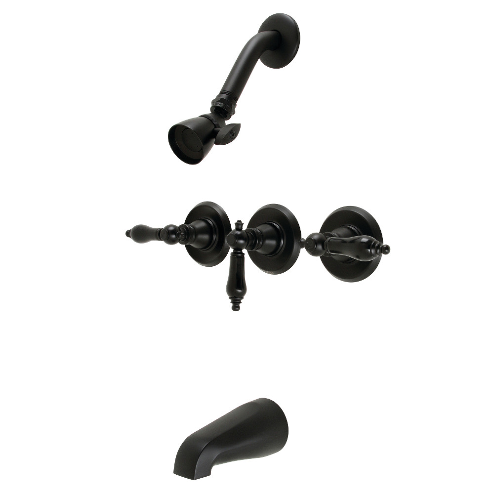 KB230AKL Duchess Three-Handle Tub & Shower Faucet, Matte Black