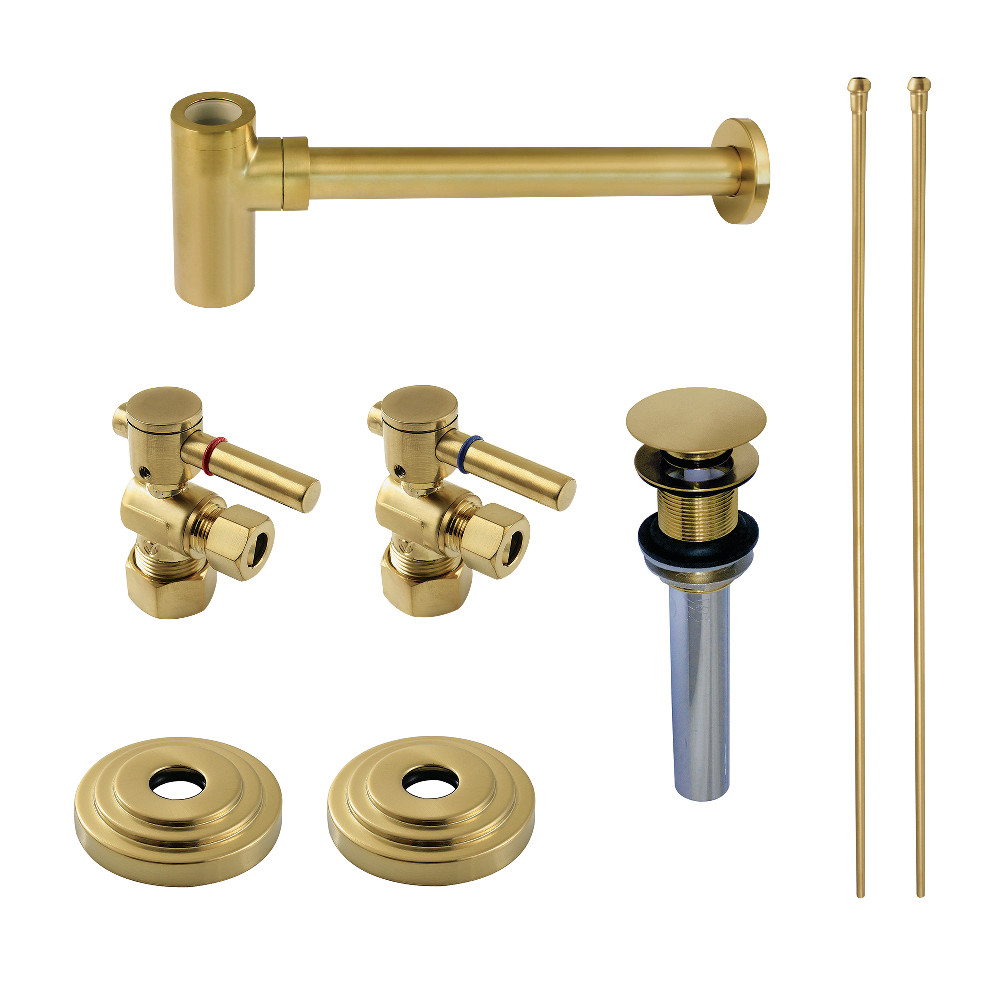 Picture of Kingston Brass CC53307DLTRMK1 No Overflow Plumbing Sink Trim Kit with Bottle Trap, Drain, Brushed Brass