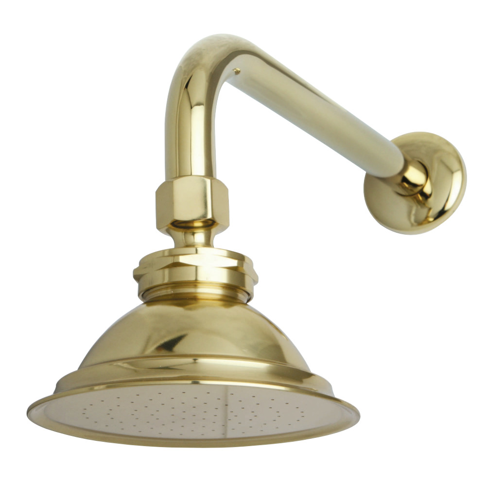 12 in. Victorian Brass Showerhead with Shower Arm Combo, Polished Brass