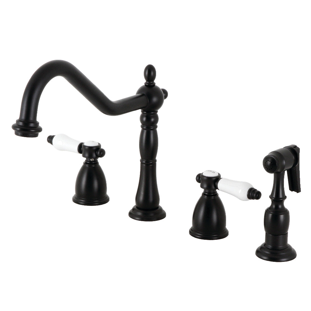 Picture of Kingston Brass KB1790BPLBS Bel-Air Widespread Kitchen Faucet, Matte Black