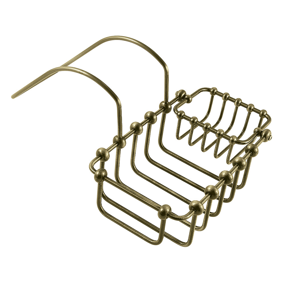 7 in. Swivel Soap & Sponge Holder, Antique Brass