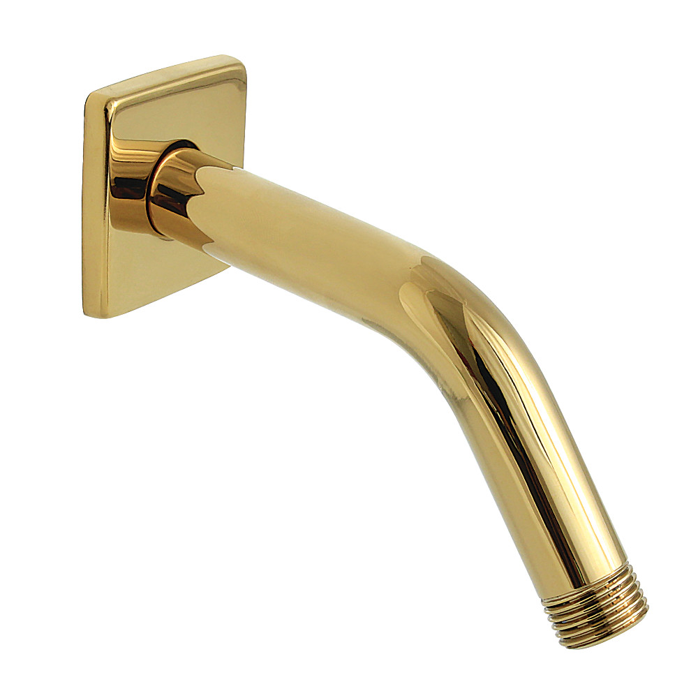 7 in. Claremont Shower Arm with Square Flange, Polished Brass