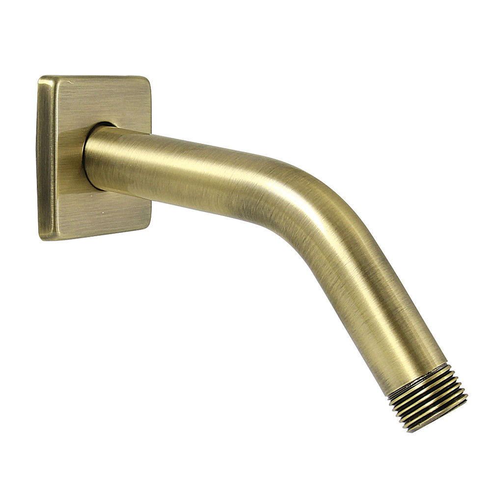 7 in. Claremont Shower Arm with Square Flange, Antique Brass