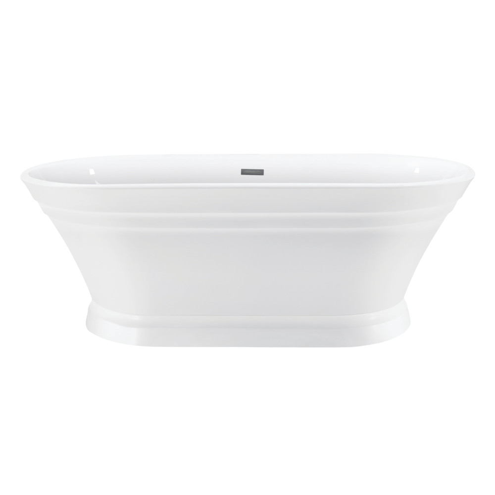 67 in. Aqua Eden Acrylic Double Ended Pedestal Tub, Glossy White