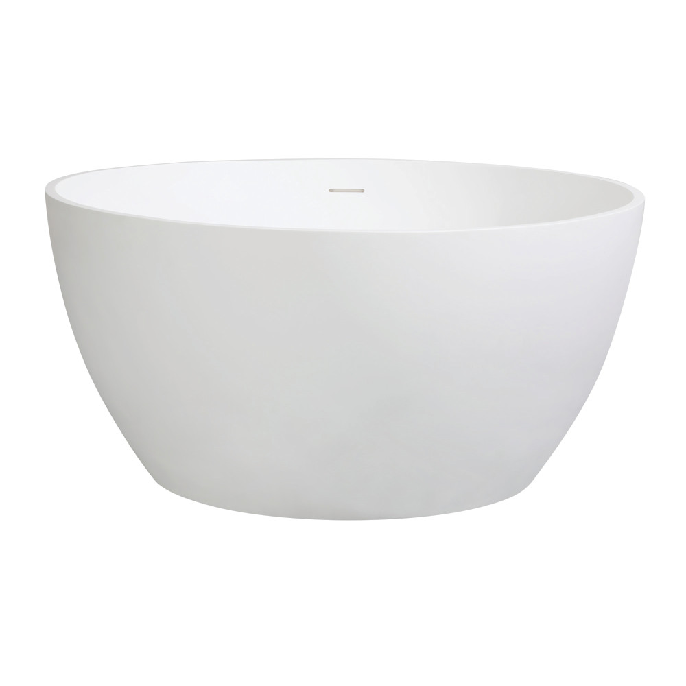 VRTRO454523 45 in. Aqua Eden Acrticstone Round Solid Surface Freestanding Tub with Drain, Matte White