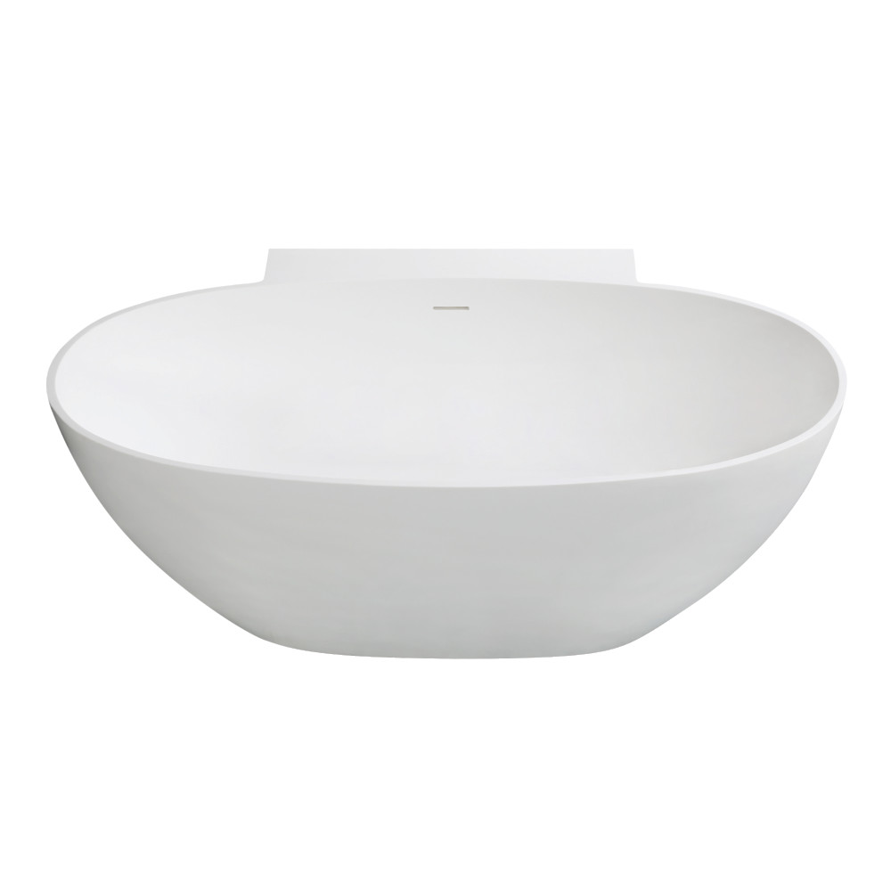 63 in. Aqua Eden Acrticstone Solid Surface Freestanding Tub with Drain, Matte White