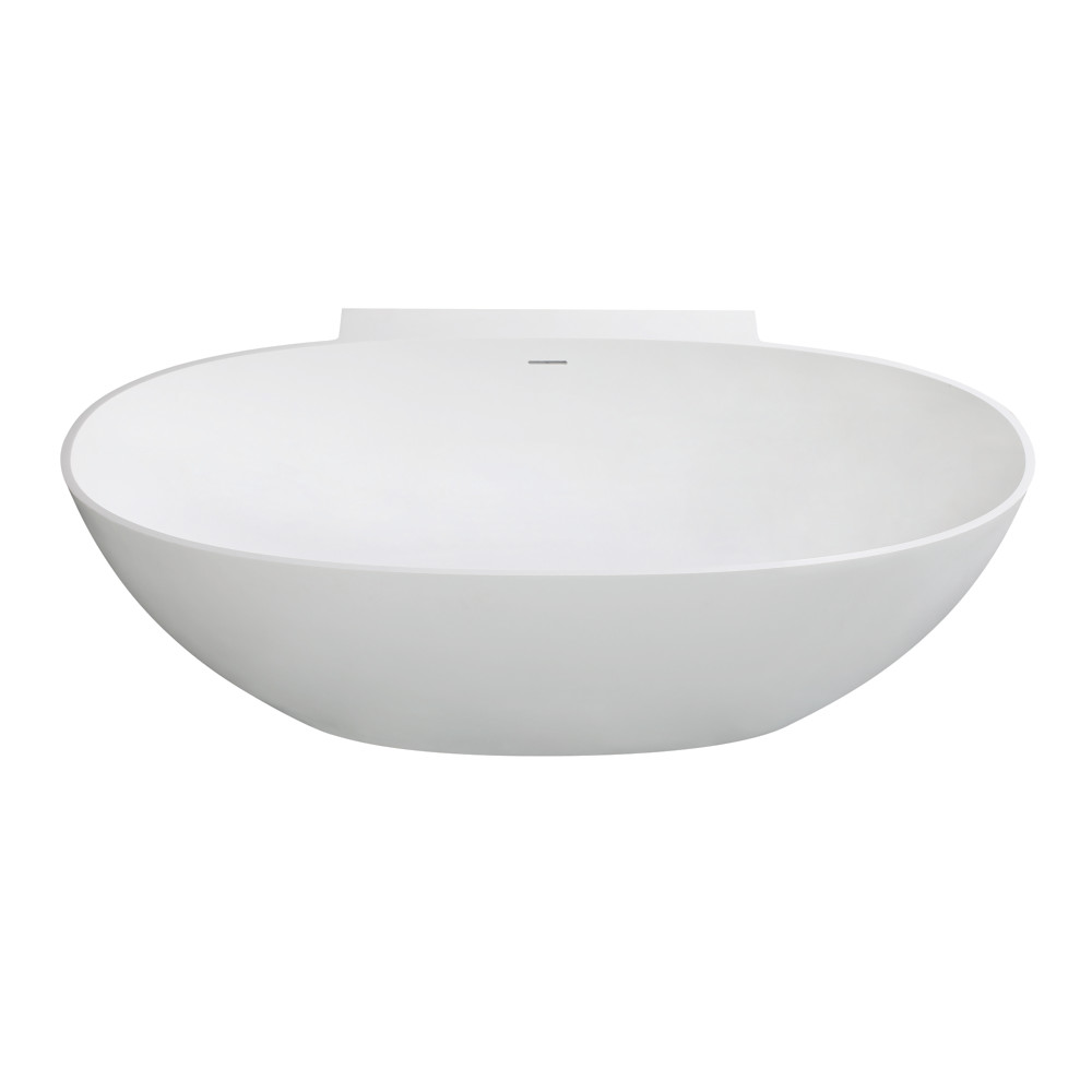 71 in. Aqua Eden Acrticstone Solid Surface Freestanding Tub with Drain, Matte White