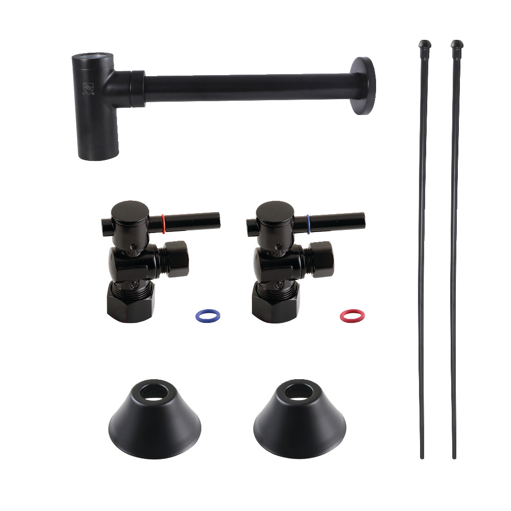 Picture of Kingston Brass CC53300DLLKB30 Modern Plumbing Sink Trim Kit with Bottle Trap, Matte Black