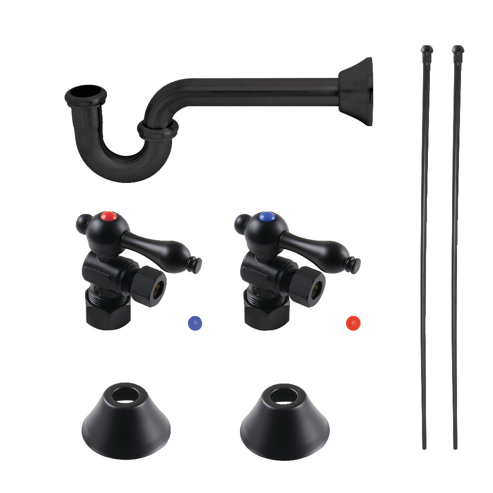 Picture of Kingston Brass CC53300LKB30 Traditional Plumbing Sink Trim Kit with P-Trap, Matte Black