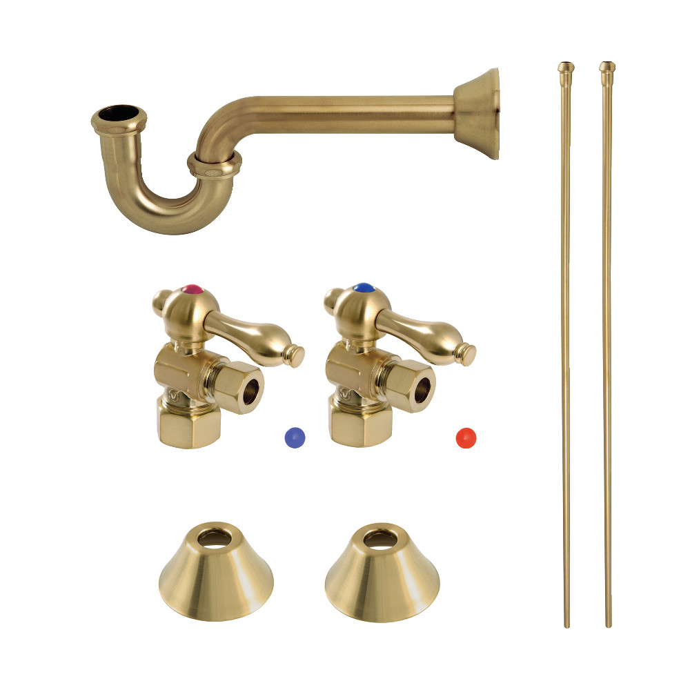 Traditional Plumbing Sink Trim Kit with P-Trap, Brushed Brass