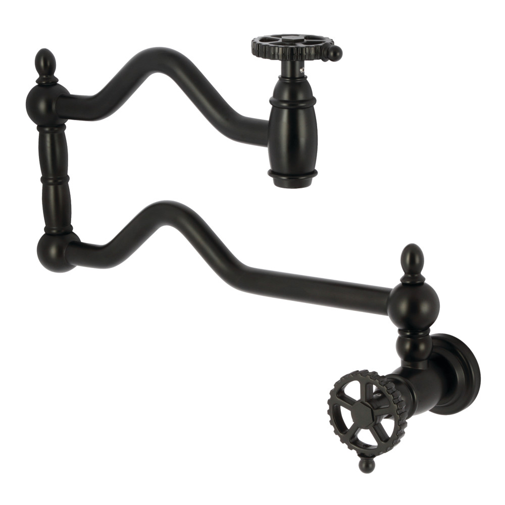 Fuller Wall Mount Pot Filler Faucet, Matte Black -  KitchenCuisine, KI4417519