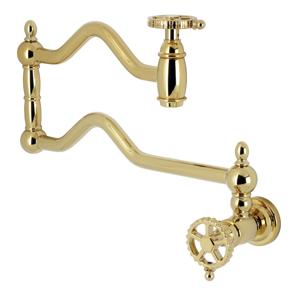 Picture of Kingston Brass KS2102CG Fuller Wall Mount Pot Filler Faucet, Polished Brass