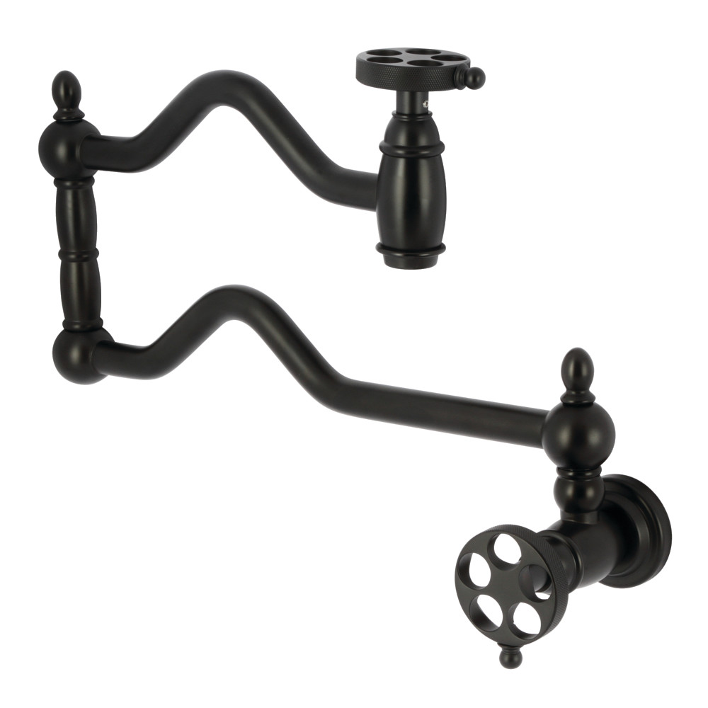 Wendell Wall Mount Pot Filler Faucet, Matte Black -  KitchenCuisine, KI4417521