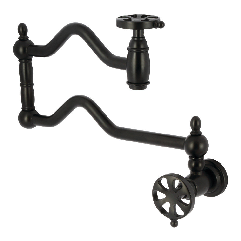 Belknap Wall Mount Pot Filler Faucet, Matte Black -  KitchenCuisine, KI4417522