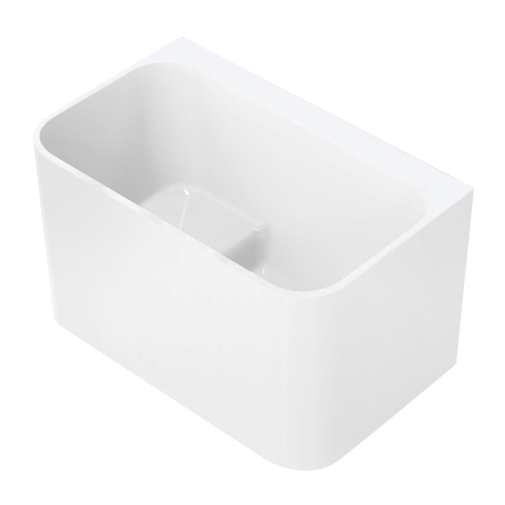 47 in. Aqua Eden Rectangular Acrylic Freestanding Tub with Drain & Integrated Seat, Glossy White