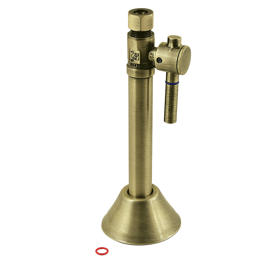 CC83253DL 0.5 in. Sweat x 0.375 in. OD Compression Straight Shut Off Valve with 5 in. Extension, Antique Brass