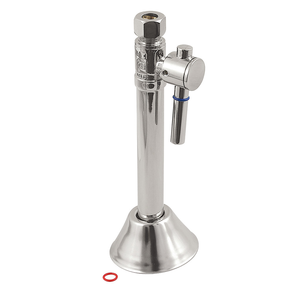 0.5 in. Sweat x 0.375 in. OD Compression Straight Shut Off Valve with 5 in. Extension, Polished Nickel