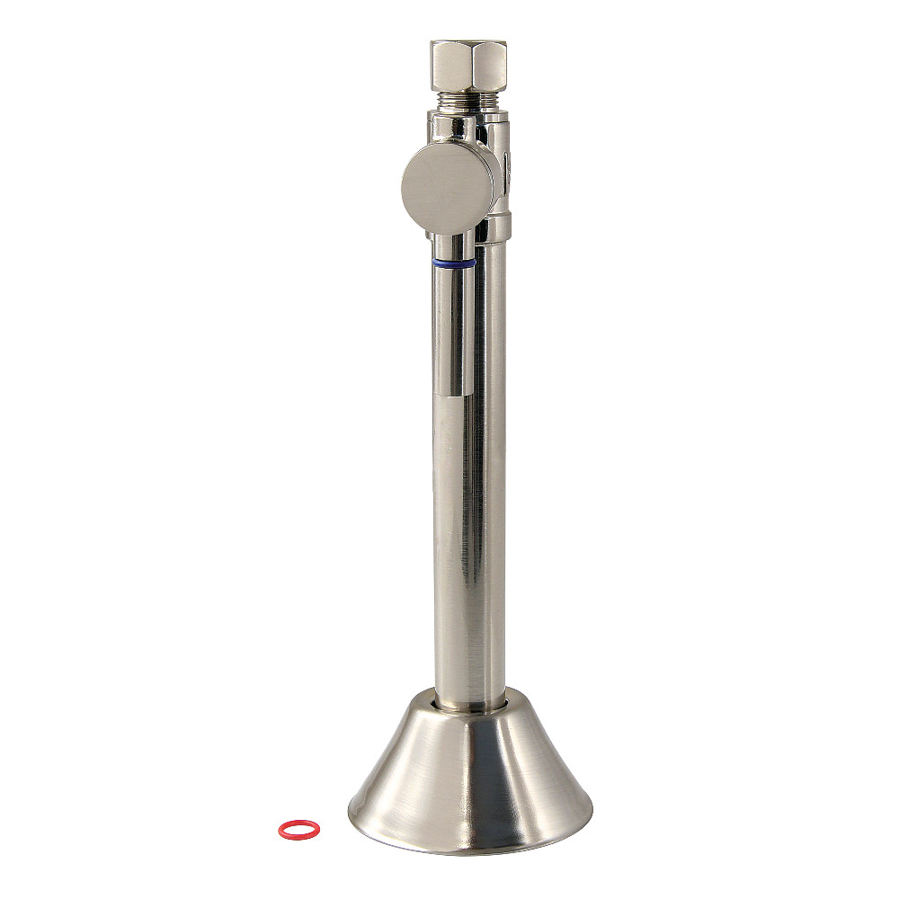 0.5 in. Sweat x 0.375 in. OD Compression Straight Shut Off Valve with 5 in. Extension, Brushed Nickel