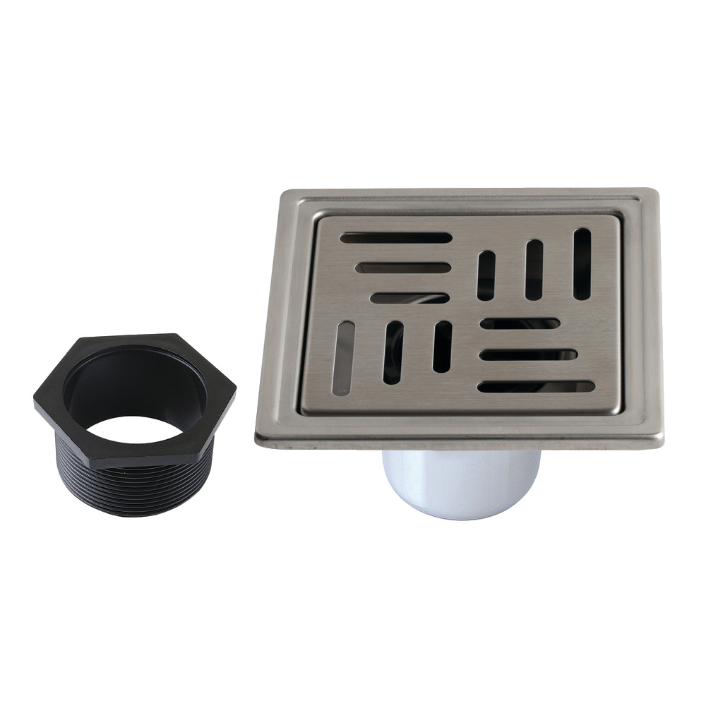 4 in. Watercourse Square Shower Drain, Polished Stainless Steel
