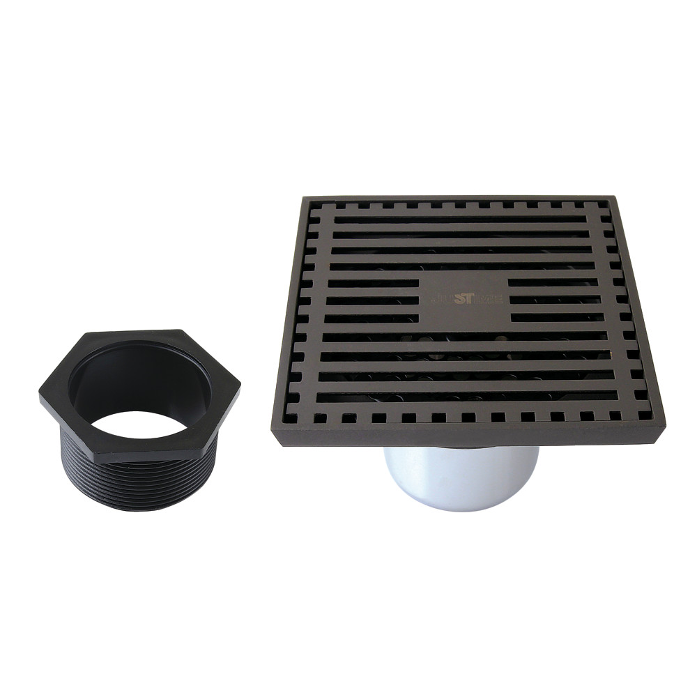 4 in. Watercourse Square Shower Drain, Oil Rubbed Bronze