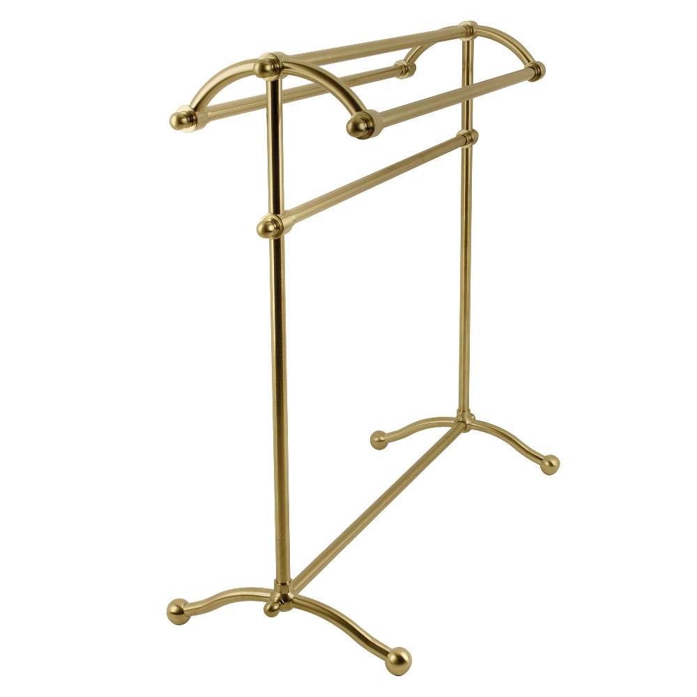 30 in. Vintage Freestanding Towel Rack, Brushed Brass
