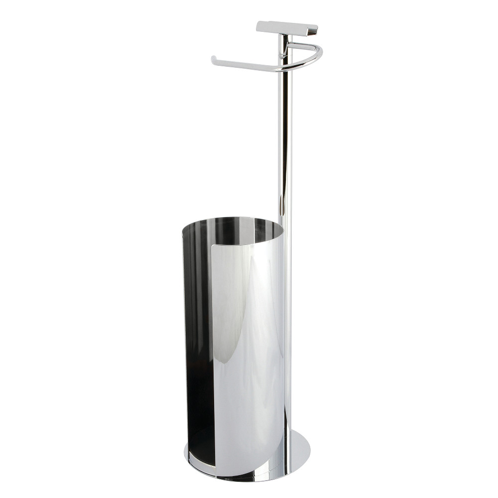 Continental Freestanding Toilet Paper Holder with Roll Storage & Phone Stand, Polish Chrome