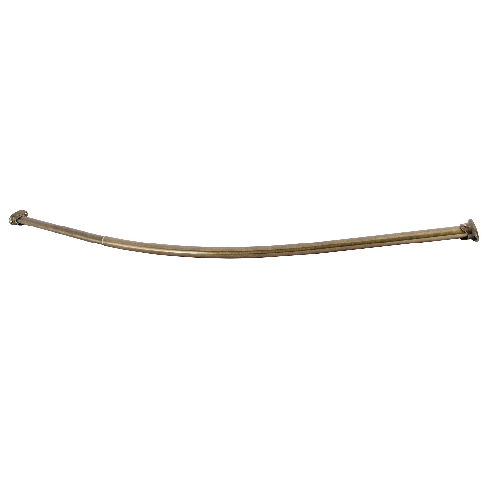 CC3173 47-60 in. Edenscape Stainless Steel Adjustable Curved Shower Curtain Rod, Antique Brass