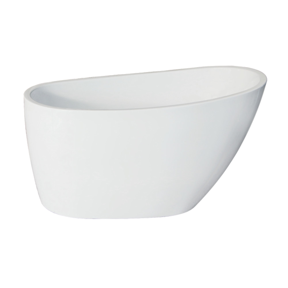 48 in. Aqua Eden Acrylic Freestanding Tub with Drain, Glossy White