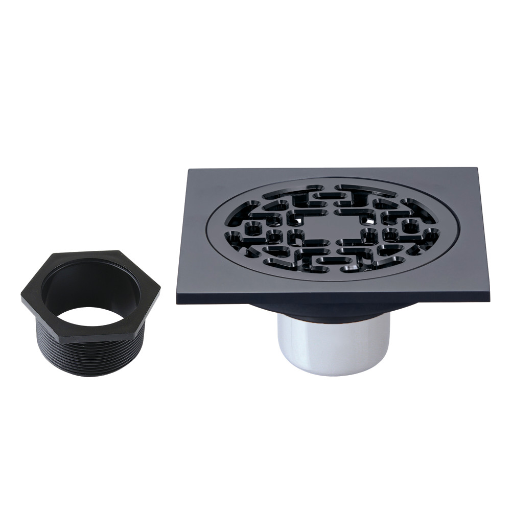 BSF4272MB 4 in. Watercourse Square Brass Shower Drain, Matte Black