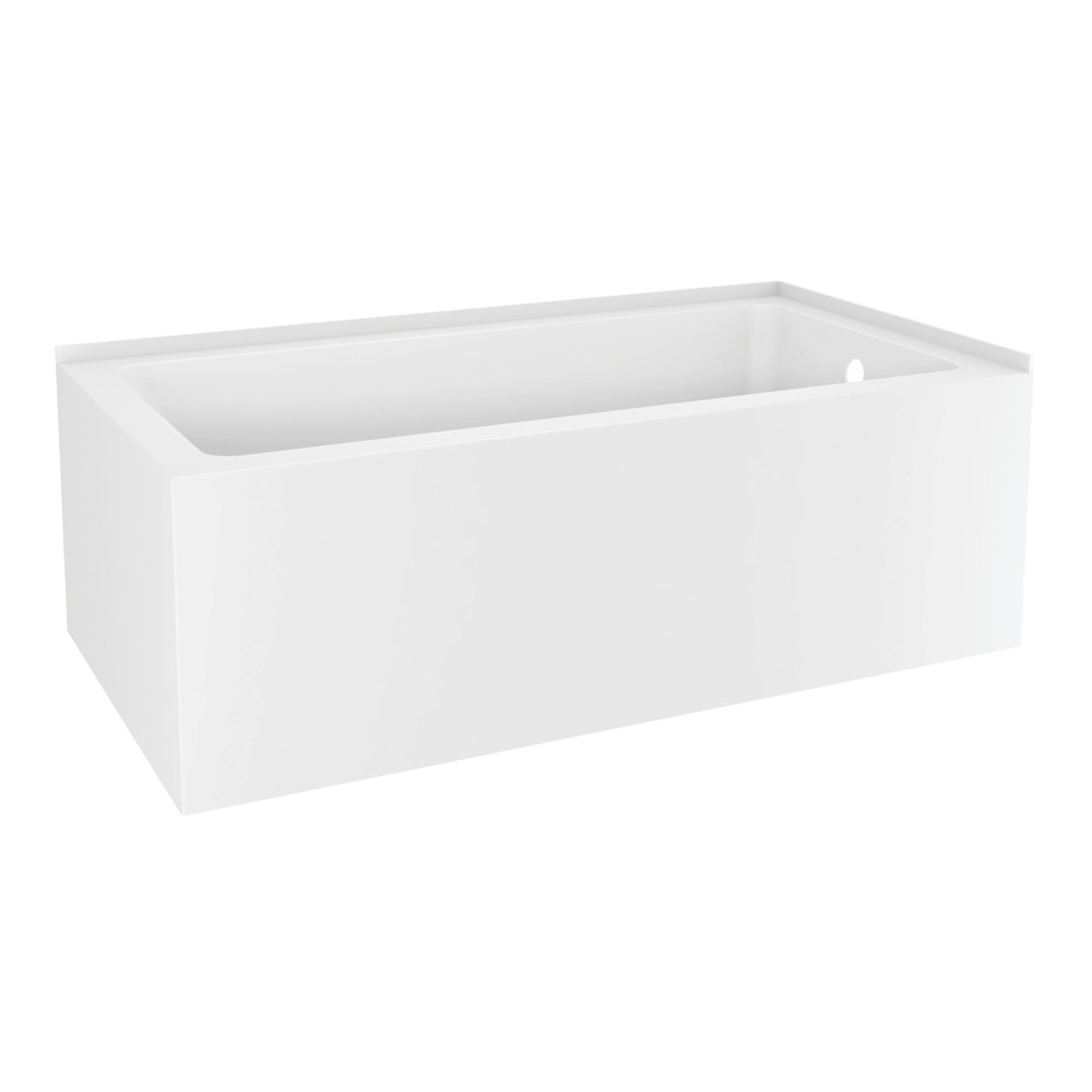 60 in. Aqua Eden Acrylic Alcove Tub with Right Hand Drain, White -  FurnOrama, FU4417541