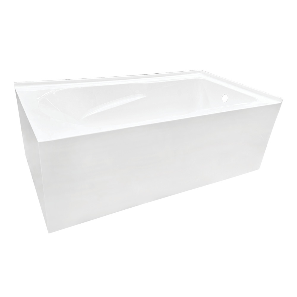 60 in. Aqua Eden Acrylic Alcove Tub with Right Hand Drain, White -  FurnOrama, FU3556615